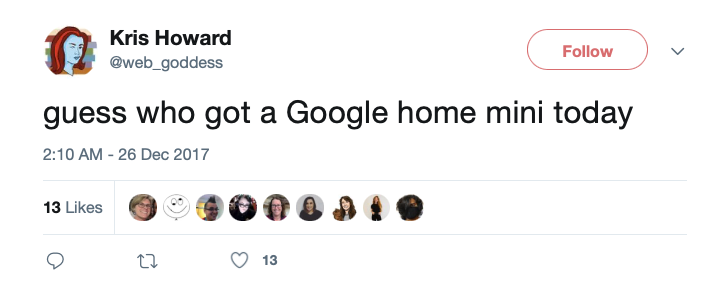 Google mini tweet